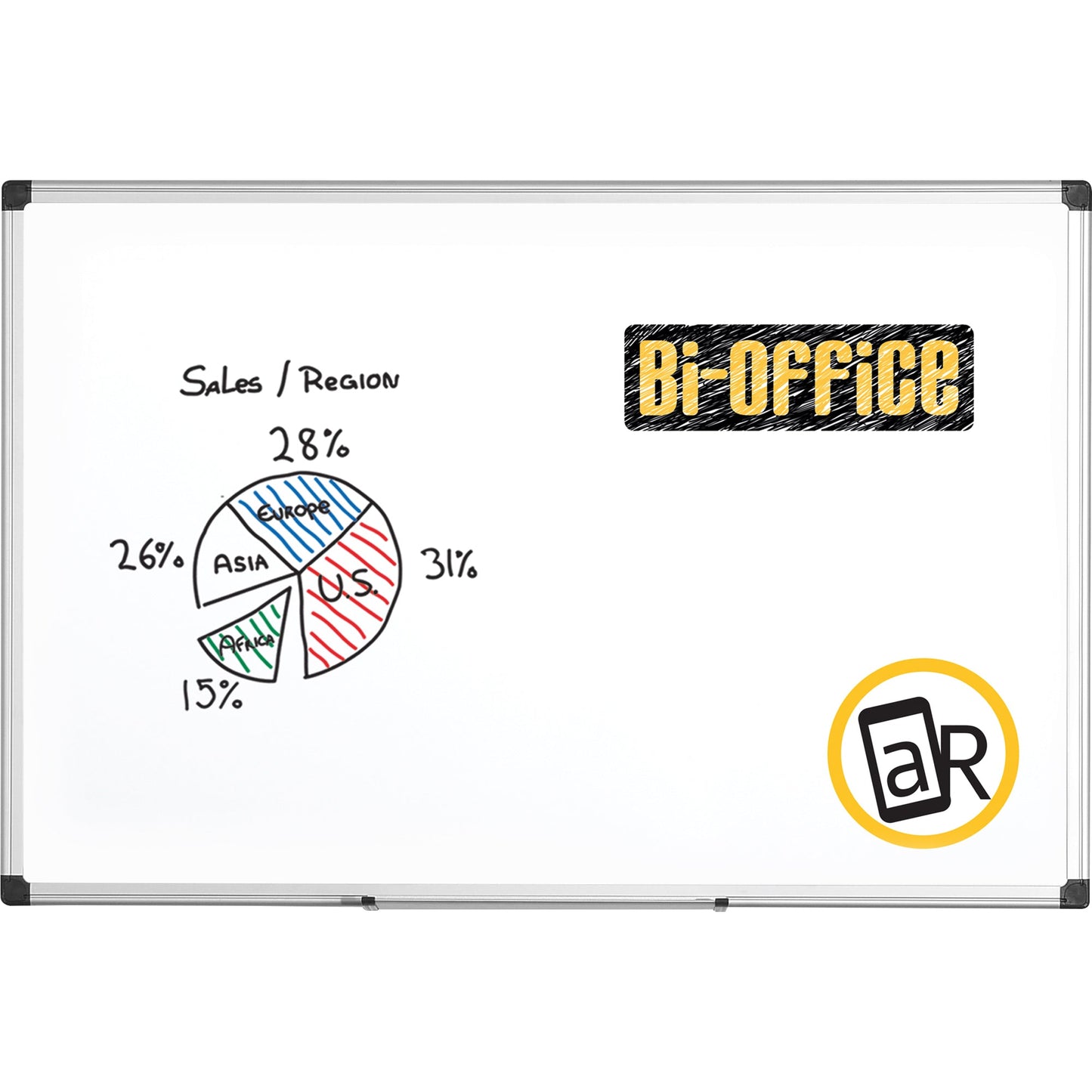 Bi-office Whiteboard Maya Maße der Oberfläche: 240 x 120 cm (B x H) Tafel magnethaftend nicht beidseitig beschreibbar Stahl lackiert weiß