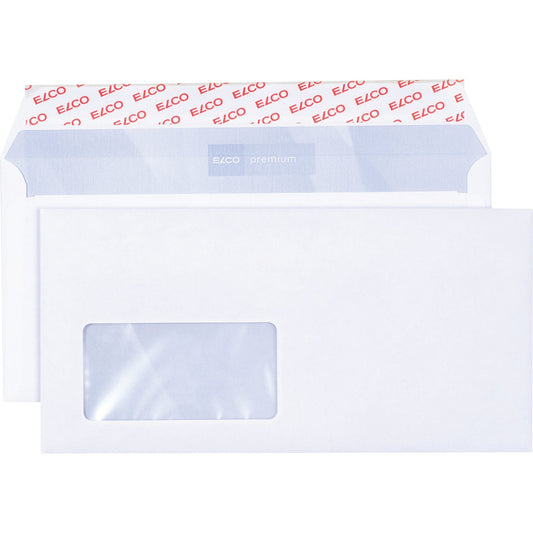 ELCO Briefumschlag Office DIN lang+ 229 x 114 mm (B x H) mit Haftklebung mit Fenster 80g/m² hochweiß 200 St./Pack.