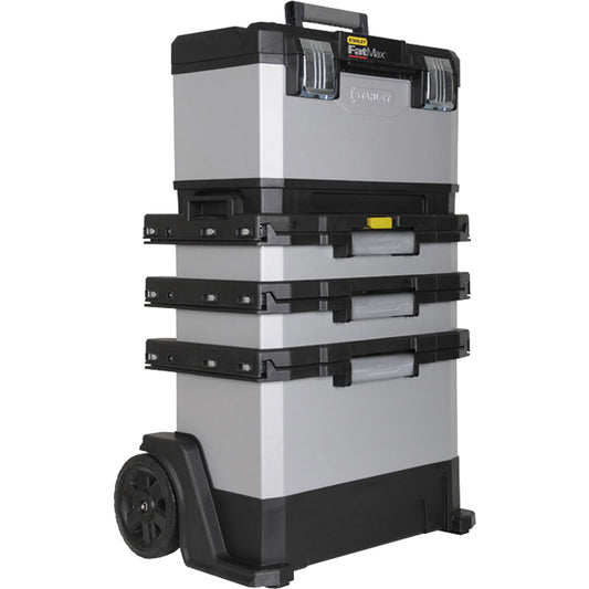 STANLEY Werkzeugtrolley FatMaxT 568 x 893 x 389 mm (B x H x T) nicht gefüllt Werkzeugkiste (abnehmbar), 2 Schubfächer, Staufach 50kg Metall/Kunststoff