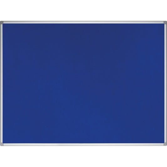 Bi-office Pinnwand 200 x 100 cm (B x H) Maße der Oberfläche: 196 x 96 cm (B x H) Filz, recycelt Material des Rahmens: Aluminium blau