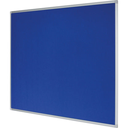 Bi-office Pinnwand 200 x 100 cm (B x H) Maße der Oberfläche: 196 x 96 cm (B x H) Filz, recycelt Material des Rahmens: Aluminium blau