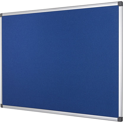 Bi-office Pinnwand Maya 150 x 120 cm (B x H) Maße der Oberfläche: 146 x 116 cm (B x H) Filz Material des Rahmens: Aluminium blau