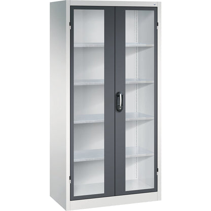C+P Werkzeugschrank Serie 89 930 x 1.950 x 600 mm (B x H x T) Stahl, lackiert Farbe der Front: schwarzgrau Farbe des Korpus: lichtgrau