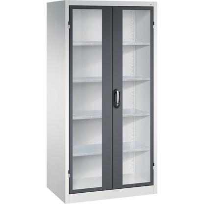 C+P Werkzeugschrank Serie 89 930 x 1.950 x 500 mm (B x H x T) Stahl, lackiert Farbe der Front: schwarzgrau Farbe des Korpus: lichtgrau