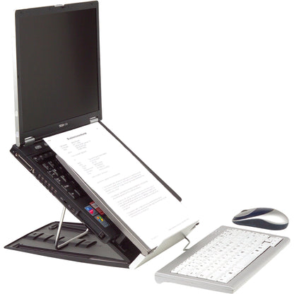 BakkerElkhuizen Notebookständer Ergo-Q 330 höhenverstellbar ABS Kunststoff silber/schwarz