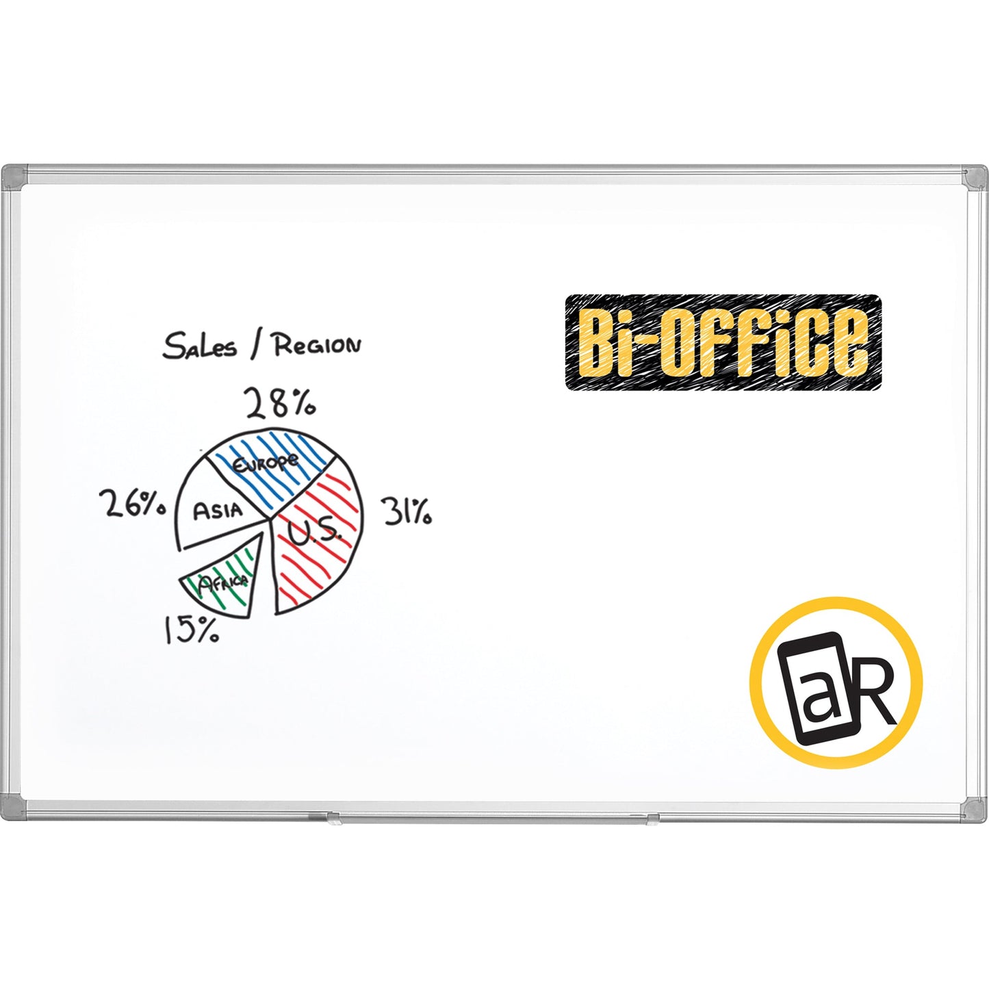 Bi-office Whiteboard Maya Maße der Oberfläche: 120 x 90 cm (B x H) nicht beidseitig beschreibbar Keramik emailliert weiß