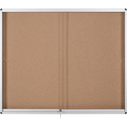 Bi-office Schaukasten Exhibit Innenbereich 92,6 x 96,7 x 7,5 cm (B xH x T) 12 x DIN A4 mit Schloss Aluminium alu
