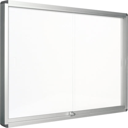 Bi-office Schaukasten Exhibit Innenbereich 132,4 x 96,7 x 5,4 cm (B x H x T) 18 x DIN A4 mit Schloss Aluminium alu