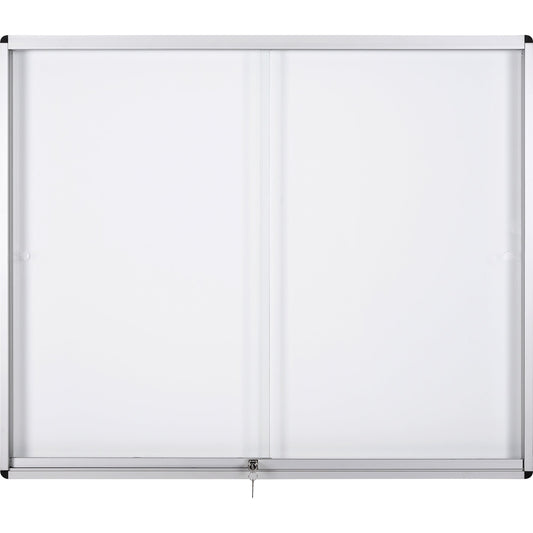 Bi-office Schaukasten Exhibit Innenbereich 132,4 x 96,7 x 5,4 cm (B x H x T) 18 x DIN A4 mit Schloss Aluminium alu