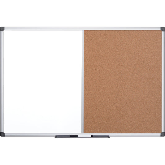 Bi-office Multifunktionstafel Maya 90 x 60 cm (B x H) Stahl Material der Pinnfläche: Kork weiß, braun