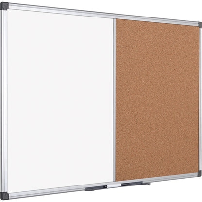 Bi-office Multifunktionstafel Maya 90 x 60 cm (B x H) Stahl Material der Pinnfläche: Kork weiß, braun