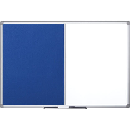 Bi-office Multifunktionstafel Maya 150 x 120 cm (B x H) Stahl Material der Pinnfläche: Filz blau, weiß