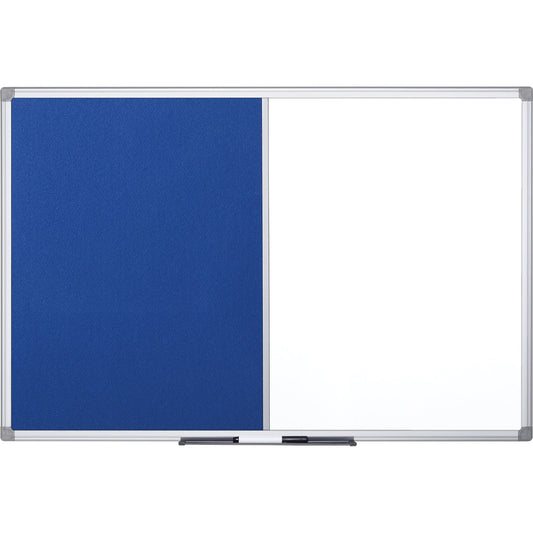 Bi-office Multifunktionstafel Maya 150 x 120 cm (B x H) Stahl Material der Pinnfläche: Filz blau, weiß
