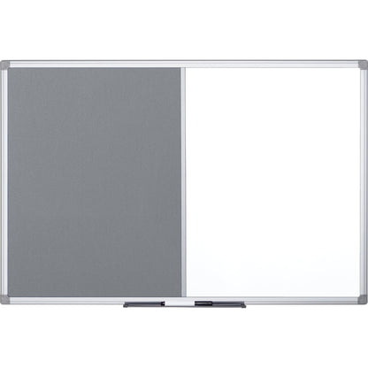 Bi-office Multifunktionstafel Maya 150 x 120 cm (B x H) Stahl Material der Pinnfläche: Filz grau, weiß