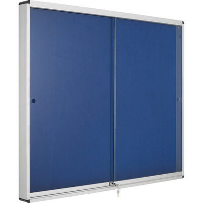 Bi-office Schaukasten Exhibit Innenbereich 92,6 x 96,7 x 7,5 cm (B x H x T) 12 x DIN A4 mit Schloss Aluminium alu