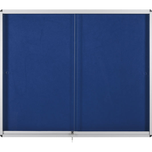 Bi-office Schaukasten Exhibit Innenbereich 92,6 x 96,7 x 7,5 cm (B x H x T) 12 x DIN A4 mit Schloss Aluminium alu