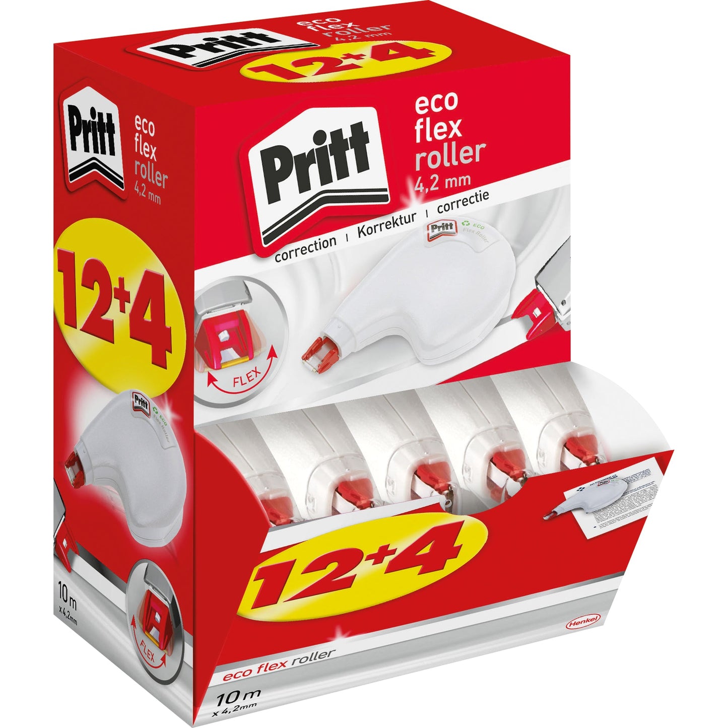 Pritt Korrekturroller ECO Flex 4,2 mm x 10 m (B x L) seitliche Anwendung 16 St./Pack.