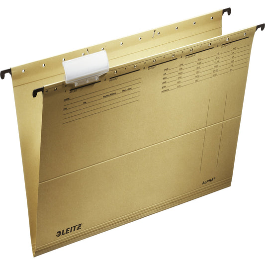 Leitz Hängemappe ALPHA® DIN A4 250g/m² Natronkarton, 100 % recycelt naturbraun 25 St./Pack.