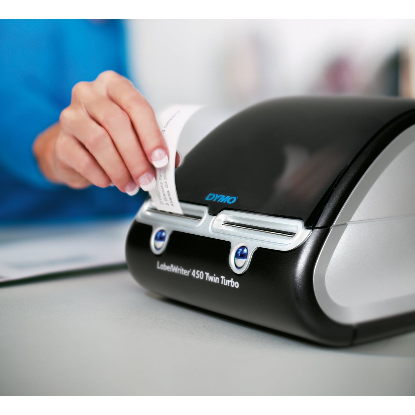 DYMO® Etikettendrucker LabelWriterT 450 TwinTurbo 4 Druckzeilen 71 Etik./Min. USB 2.0 inkl. 2 x 20 Starter-Etiketten (89 x 36 mm), Adapter, Netzkabel, USB-Kabel, Kurzanleitung