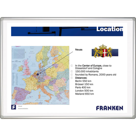 FRANKEN Multifunktionstafel PRO Plus 200 x 120 cm (B x H) Stahl weiß