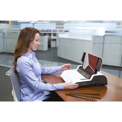 Fellowes® Plastikbindegerät Pulsar-E 43,2 x 13 x 38,8 cm (B x H x T) DIN A4 38mm weiß/silber