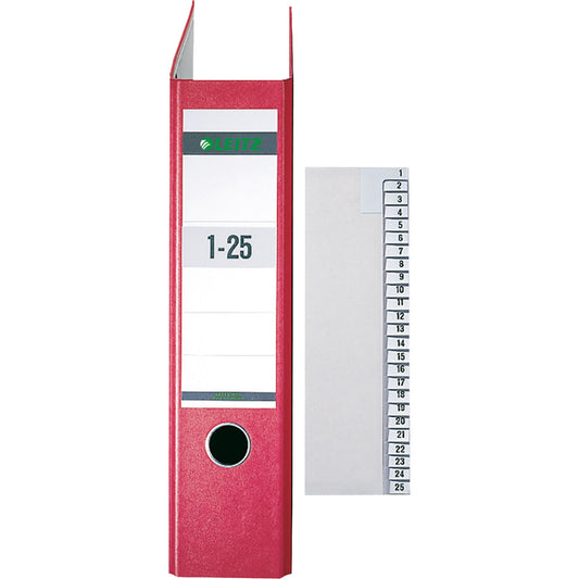 Leitz Zahlenregister DIN A4, Überbreite 100g/m² 1-25 Tauenpapier grau