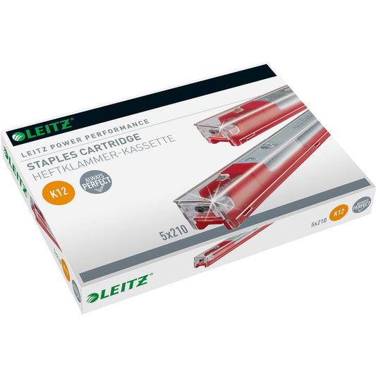 Leitz Heftklammerkassette K12 Leitz Blockheftgerät 5551, 5550 26/12 80 Bl. (80 g/m²) rot 5 x 210 St./Pack.