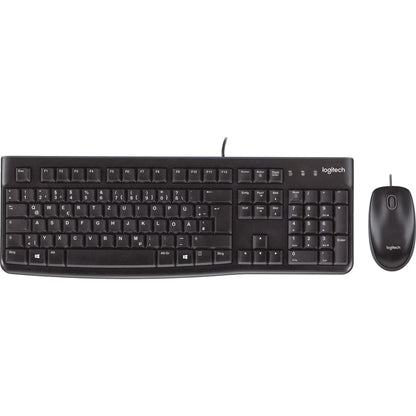 Logitech Tastatur-Maus-Set MK120 QWERTZ USB-A 1,8m schwarz
