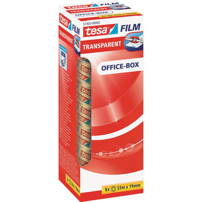 tesa® Klebefilm tesafilm® transparent Office-Box 19 mm x 33 m (B x L) einseitig klebend ohne Lösungsmittel Polypropylen transparent 8 St./Pack.