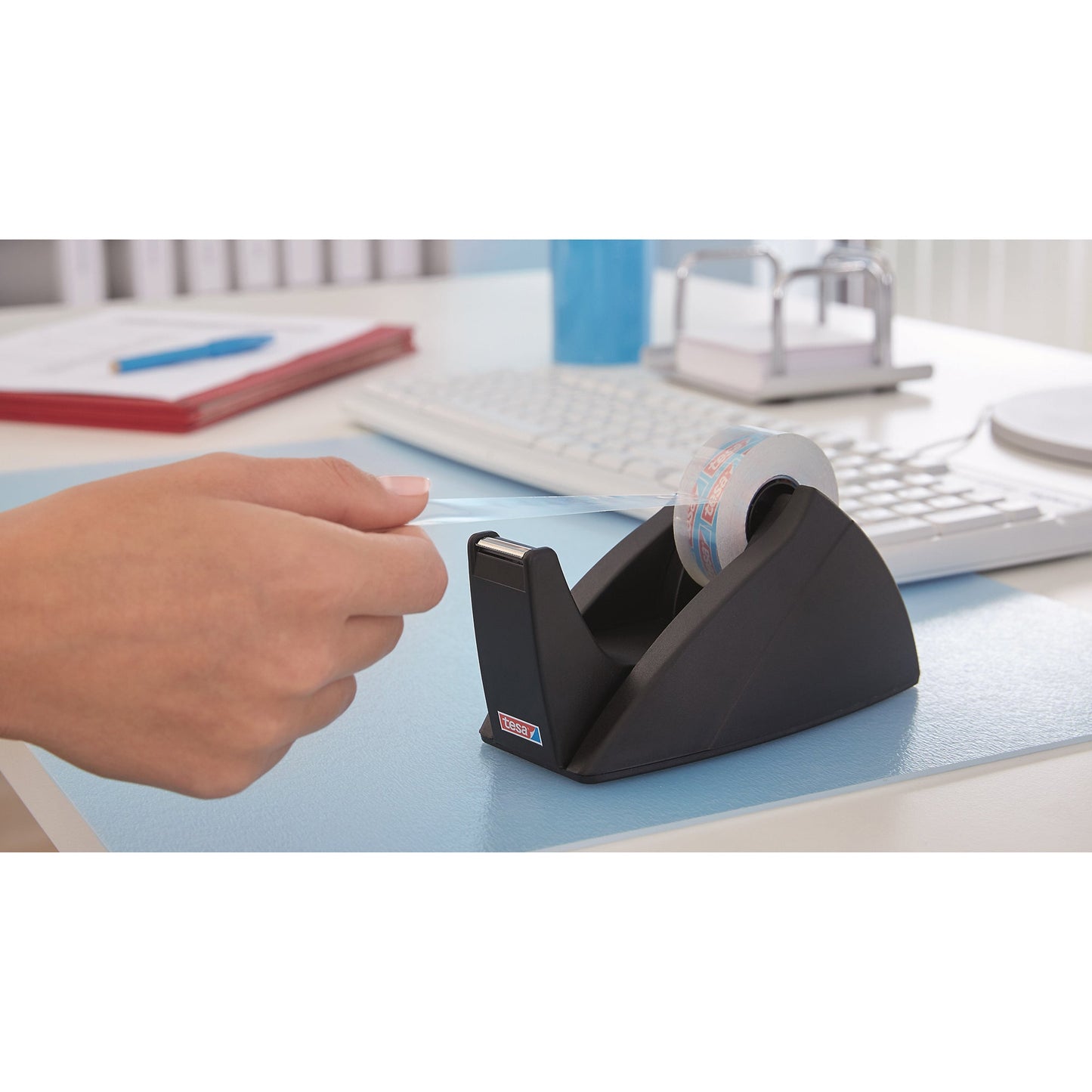 tesa® Tischabroller Easy Cut® 19 mm x 33 m (B x L) schwarz