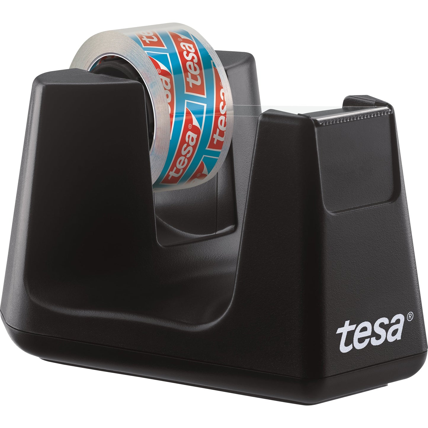 tesa® Tischabroller Easy Cut Smart 19 mm x 33 m (B x L) inkl. 1 Rolle tesafilm® kristall-klar, 15 mm x 10 m (B x L) ohne Lösungsmittel schwarz