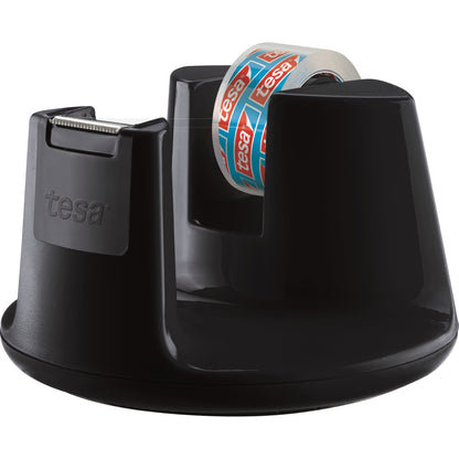 tesa® Tischabroller Easy Cut® Compact 19 mm x 33 m (B x L) inkl. 1 Rolle tesafilm® kristall-klar 15 mm x 10 m (B x L) ohne Lösungsmittel schwarz