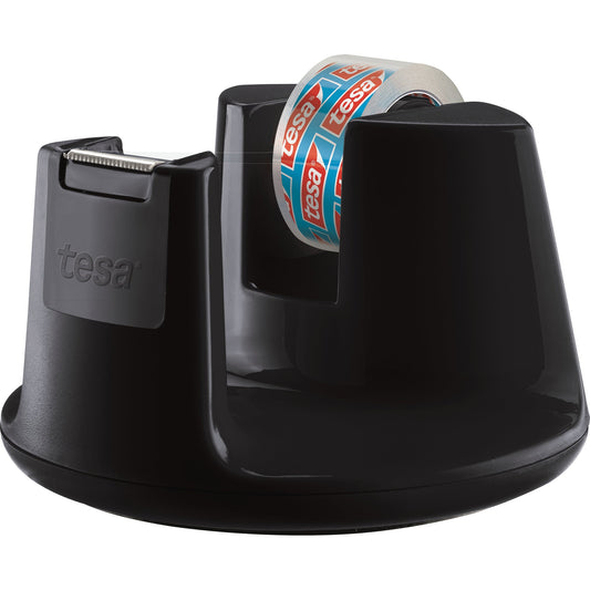 tesa® Tischabroller Easy Cut® Compact 19 mm x 33 m (B x L) inkl. 1 Rolle tesafilm® kristall-klar 15 mm x 10 m (B x L) ohne Lösungsmittel schwarz
