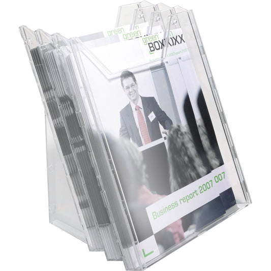 DURABLE Prospekthalter COMBIBOXX SET L 24,2 x 29,1 x 21,7 cm (B x H x T) DIN A4 Polystyrol transparent 3 Fächer