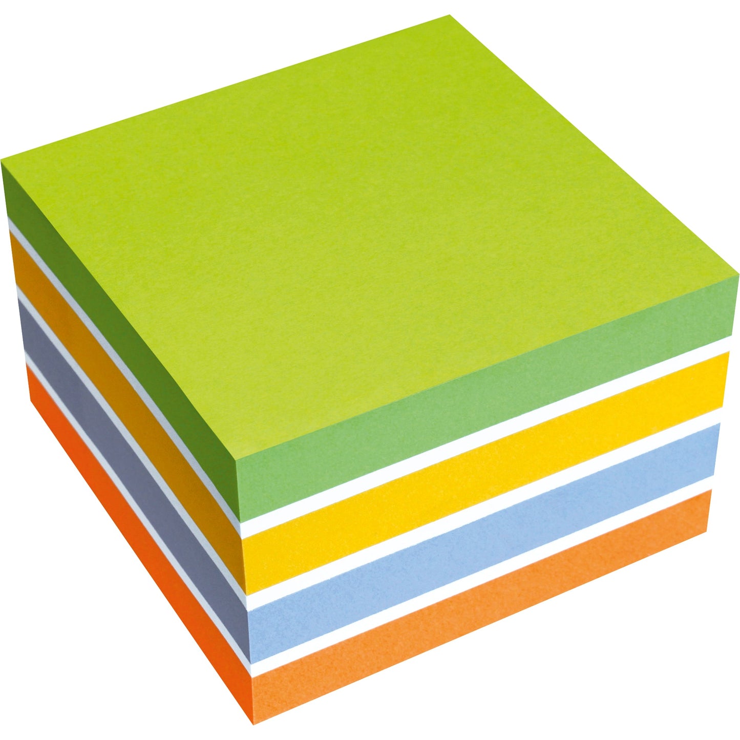 Soennecken Haftnotizwürfel Farbmix Brilliant 75 x 75 mm (B x H) moosgrün, weiß, rapsgelb, violett, orange 450 Bl.