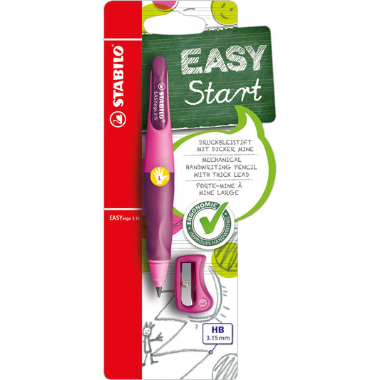 STABILO® Druckbleistift EASYergo 3.15 3,15mm HB inkl. Spitzer pink/lila