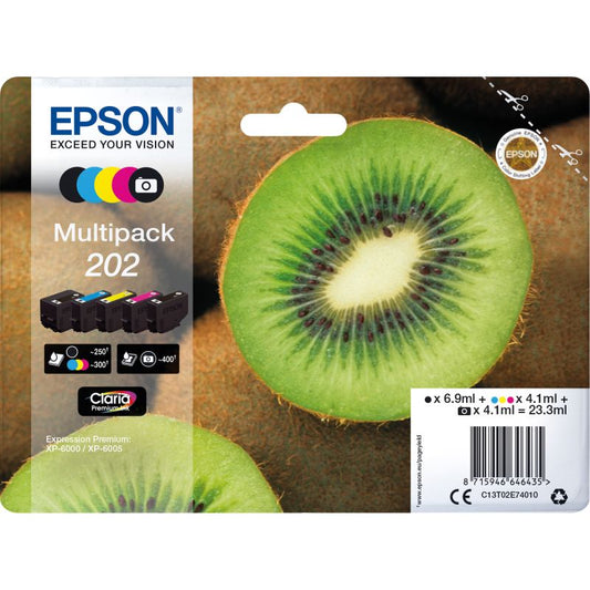 Epson Tintenpatrone Originalzubehör 202 mehrfarbig 5 St./Pack.