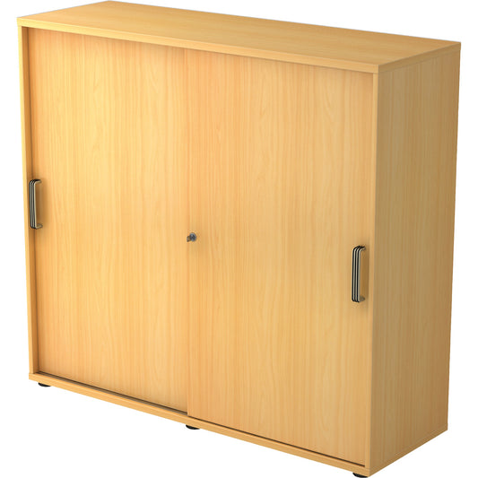 Hammerbacher Schiebetürenschrank 1.200 x 1.100 x 400 mm (B x H x T) Spanplatte, melaminharzbeschichtet Farbe der Front: buche Farbe des Korpus: buche