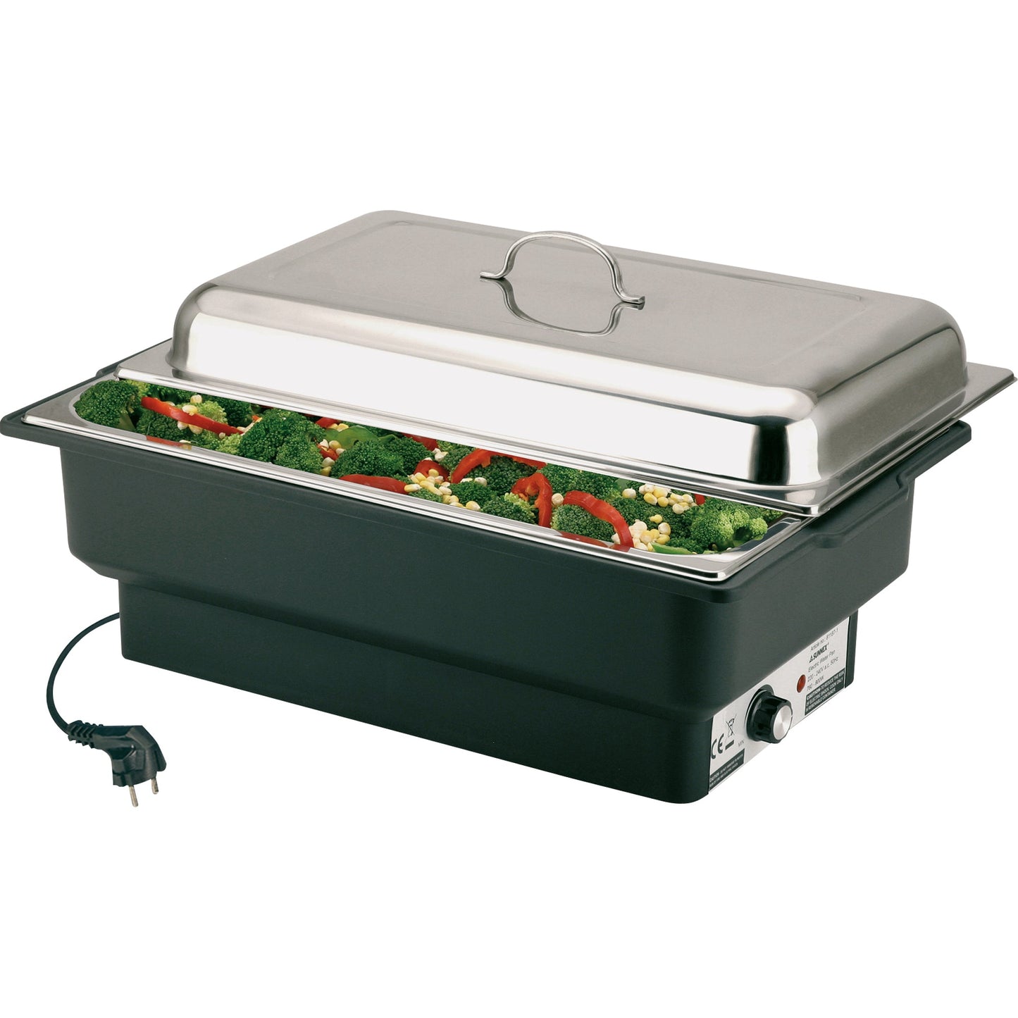 APS Wärmebehälter ECO 9l Elektro-Wasserbecken, Speisenbehälter GN 1/1 Polypropylen/Edelstahl, poliert schwarz/edelstahl