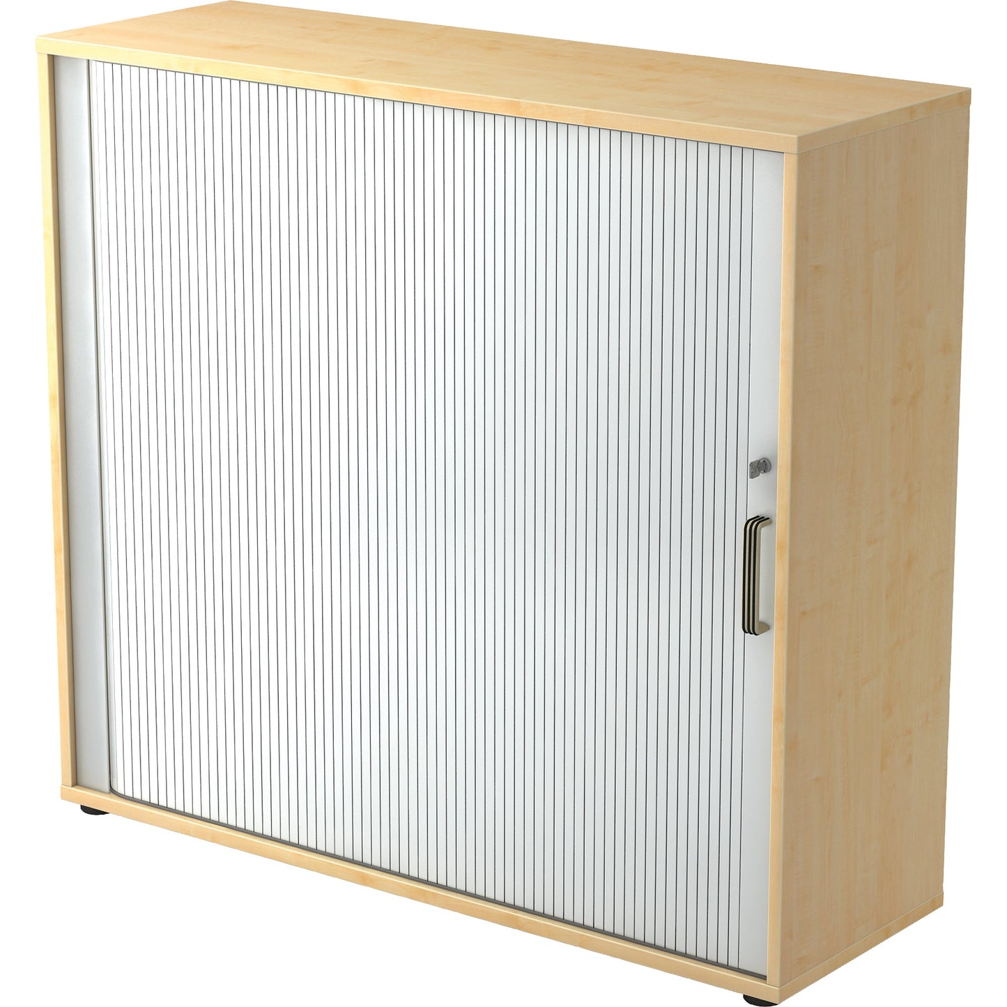 Hammerbacher Rollladenschrank 1.200 x 1.100 x 400 mm (B x H x T) silber ahorn