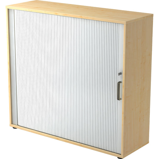 Hammerbacher Rollladenschrank 1.200 x 1.100 x 400 mm (B x H x T) silber ahorn