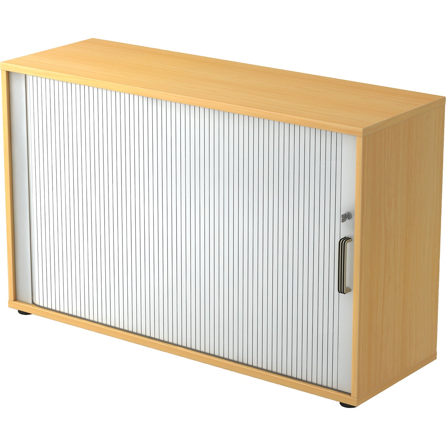 Hammerbacher Rollladenschrank 1.200 x 748 x 400 mm (B x H x T) silber buche