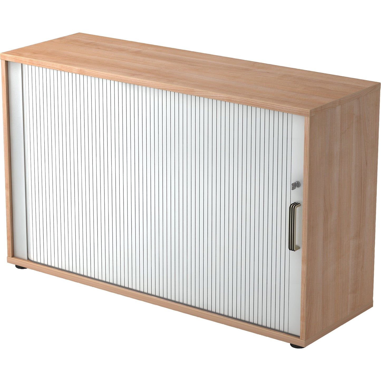 Hammerbacher Rollladenschrank 1.200 x 748 x 400 mm (B x H x T) silber nussbaum