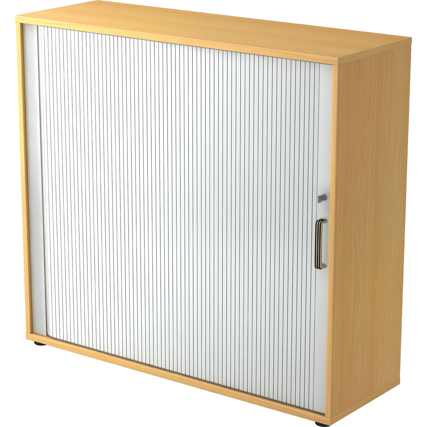 Hammerbacher Rollladenschrank 1.200 x 1.100 x 400 mm (B x H x T) silber buche