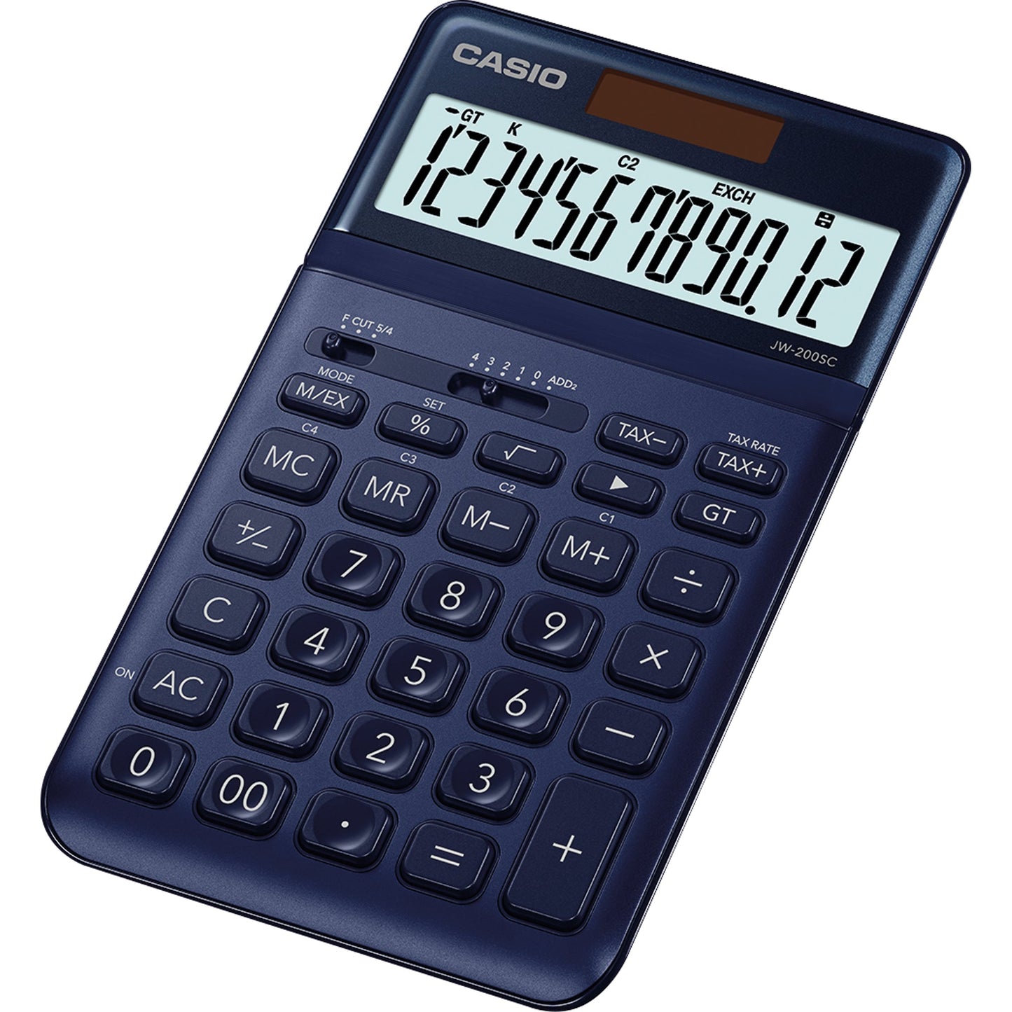 CASIO® Tischrechner JW-200SC 109 x 11 x 184 mm (B x H x T) Batterie, Solar-Energie marineblau