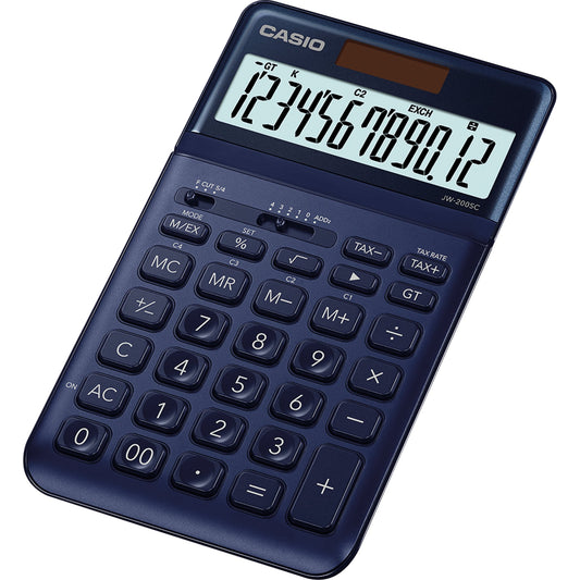 CASIO® Tischrechner JW-200SC 109 x 11 x 184 mm (B x H x T) Batterie, Solar-Energie marineblau