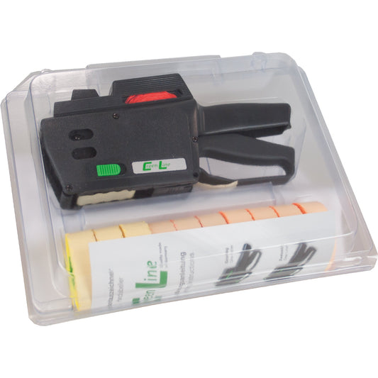 CreenLine Preisauszeichnungsgerät Set 6.22 1 Druckzeile 6 Zeichen/Zeile Preisauszeichnungsgerät CL 6.22, Ersatz-Farbrolle, 11 Rollen Etiketten (4 x fl. rot, 4 x fl. orange, 3 x fl. gelb) 22 x 12 mm mit Gummierung 2