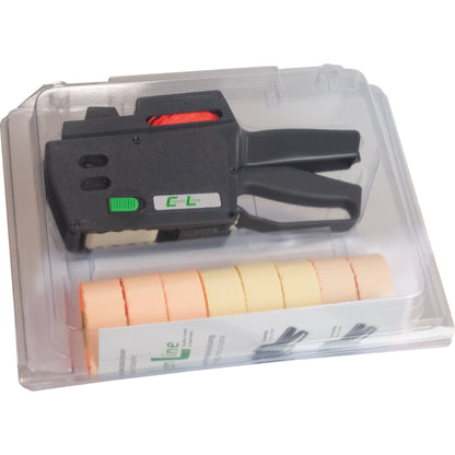 CreenLine Preisauszeichnungsgerät Set 8.26 1 Druckzeile 8 Zeichen/Zeile Preisauszeichnungsgerät CL 8.26, Ersatz-Farbrolle, 9 Rollen Etiketten (je 3 x fl. rot, fl. orange, fl. gelb) 26 x 12 mm mit Gummierung 2