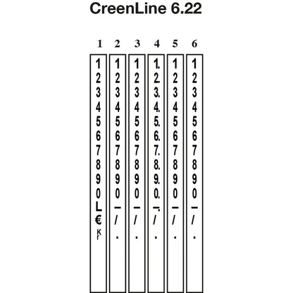 CreenLine Preisauszeichnungsgerät Set 6.22 1 Druckzeile 6 Zeichen/Zeile Preisauszeichnungsgerät CL 6.22, Ersatz-Farbrolle, 11 Rollen Etiketten (4 x fl. rot, 4 x fl. orange, 3 x fl. gelb) 22 x 12 mm mit Gummierung 2