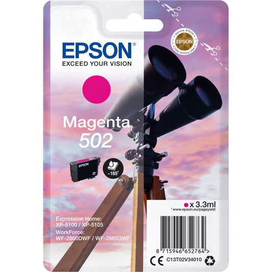 Epson Tintenpatrone Originalzubehör 502 ca. 160 Seiten magenta 3,3ml